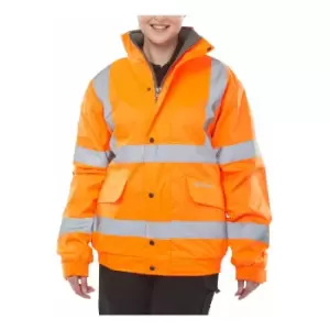 Image of BOMBER JACKET FLEECE LINED Hi Vis Orange MED - Orange - Orange - Beeswift