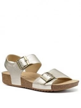 Image of Hotter Tourist Ii Wide Fit Sandals - Gold , Gold, Size 3, Women