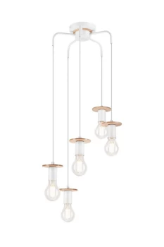 Image of Angelina Cluster Pendant Ceiling Light White , 5x E27