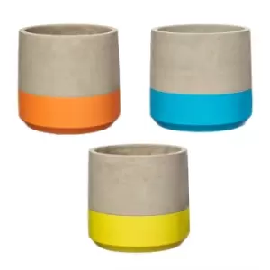 Image of Large Colour Block Cement Planter (One Random Supplied)