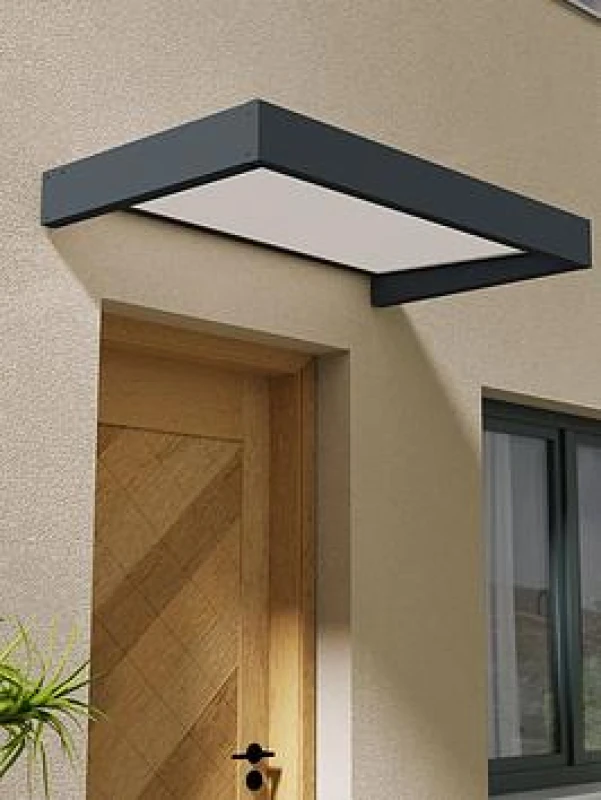 Image of Palram - Canopia Palram Canopia 1600mm Sophia Door Awning Grey White Opal