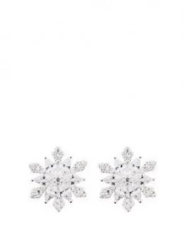 Image of Simply Silver Sterling Silver Cubic Zirconia Snowflake Stud Earrings