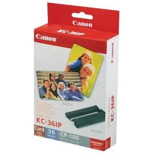 Image of Canon KC-36IP Colour Ink Cartridge/ Credit Card Sized Label Set - 36 Sheets
