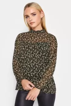 Image of Petite Ditsy Print Frill Top