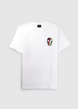 Image of Paul Smith Mens Sreg Fit T-Shirt Stripe Skull In White