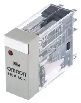 Image of Omron, 110V ac Coil Non-Latching Relay DPDT, 5A Switching Current Plug In, 2 Pole, G2R-2-SN 110AC(S)