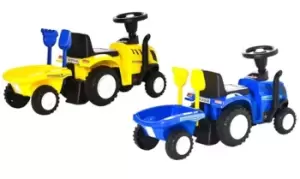 Image of HomCom Ride-On Tractor and Walker for Toddlers: Yellow