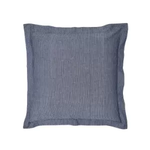 Image of Bedeck of Belfast Mazana Woven Stripe Square Pillowcase, Midnight