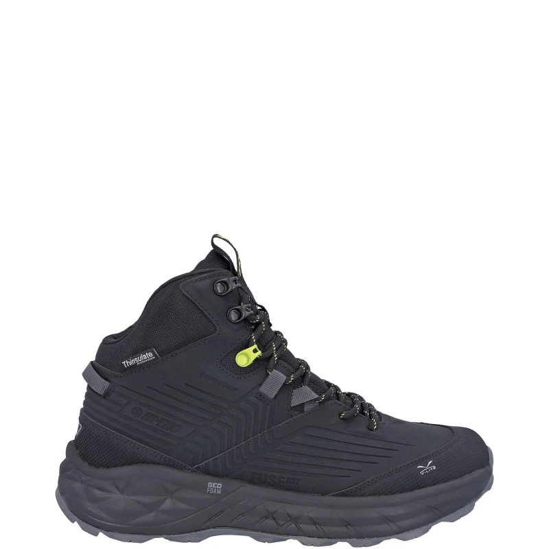 Image of Hi Tec Mens Fuse Trek Lightweight Mid Walking Boots UK Size 7 (EU 41) Black HIT159-BLKSUL-7