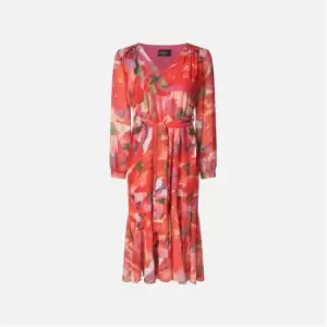 Image of James Lakeland Belted Midi Dress - Red