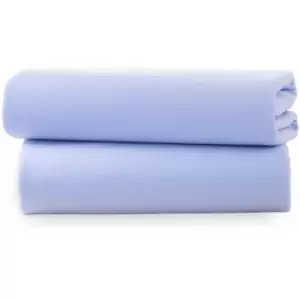Image of Clair De Lune - 2 Pack Fitted Cotton Cot Sheets - Blue - Blue