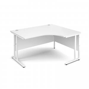 Image of Maestro 25 WL Right Hand Ergonomic Desk 1400mm - White cantilever fram
