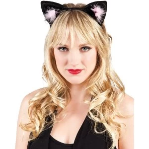 Image of Black and Pink Cat Ears Fancy Dress Accessory