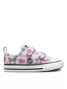 Image of Converse Chuck Taylor All Star 2v Mystic Gems Toddler Ox Trainers, Pink, Size 5