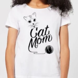 Image of Cat Mom Womens T-Shirt - White - 5XL