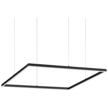 Image of Ideal Lux Lighting - Ideal Lux Decorative Square Integrated Pendant Light Black, 3000K, 41W