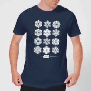 Image of Star Wars Snowflake Mens Christmas T-Shirt - Navy - S