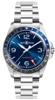 Image of Bell & Ross Watch BR V2-93 GMT Blue Bracelet