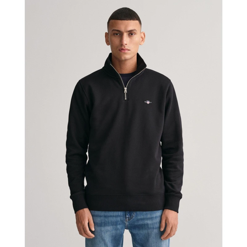 Image of Gant Regular Shield Zip Sweatshirt Black M