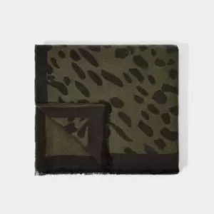 Image of Khaki Printed Blanket Scarf Large Dalmation KLS440