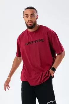 Image of HYPE VINTAGE BURGUNDY OVERSIZED JH mens T-SHIRT