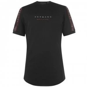 Image of Hermano Taped T-Shirt - Black/Red/Wht