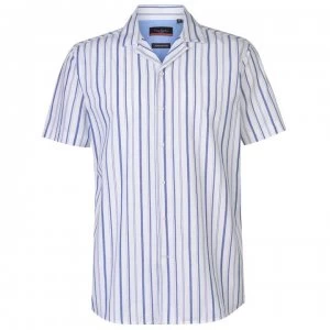 Image of Pierre Cardin Reverse Stripe Shirt Mens - White/Blue