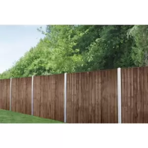 Image of Forest Garden Pressure Treated Brown Closeboard Fence Panel 6' x 5'6" (3 Pack) Timber