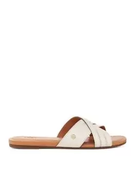 Image of UGG Kenleigh Flat Slides - Jasmine, White, Size 3, Women