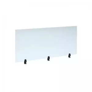 Image of Straight high desktop acrylic screen with Black brackets 1600mm x