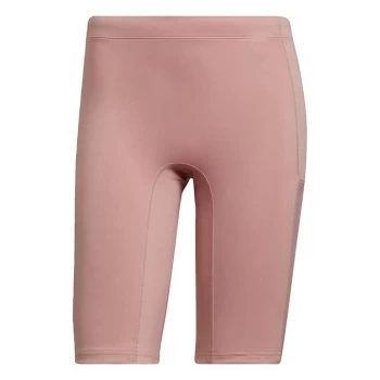 Image of adidas FastImpact Lace Running Bike Short Tights Womens - Pink