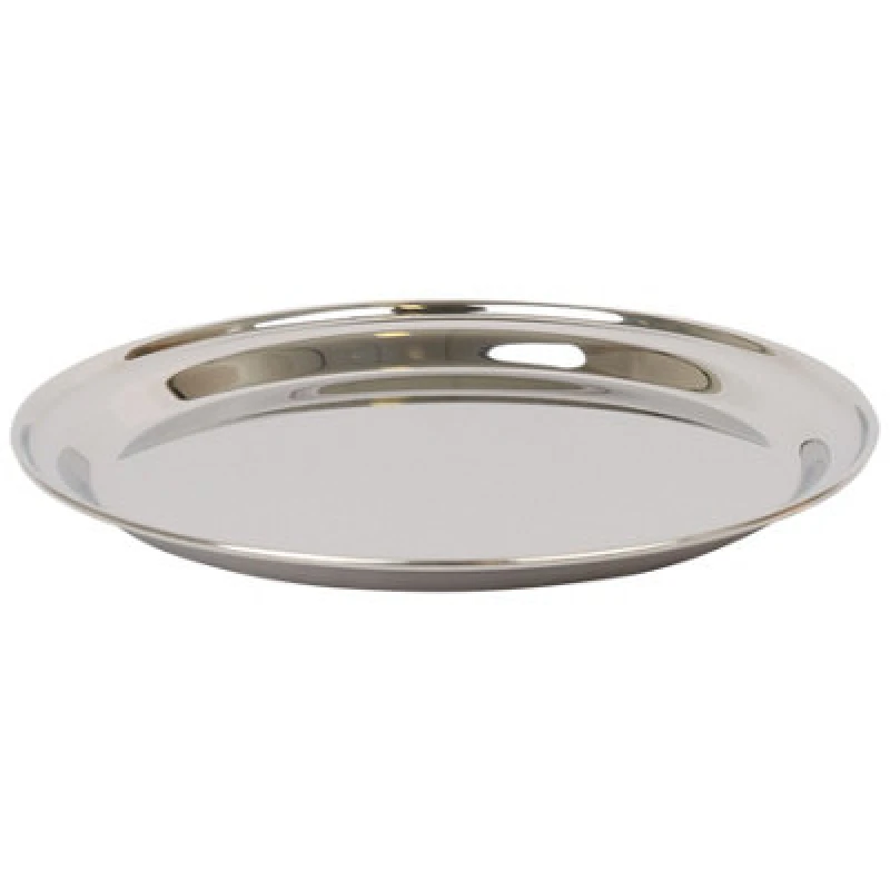 Image of Argon Tableware Round Stainless Steel Serving Tray - 40.5cm Silver