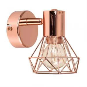 Image of Angus Industrial Wall Light in a Copper Finish