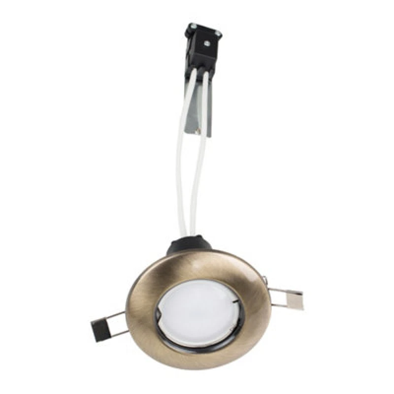 Image of ValueLights Downlight Fixed Ceiling Light Fitting 6 Pack With Cool White Bulbs Gold
