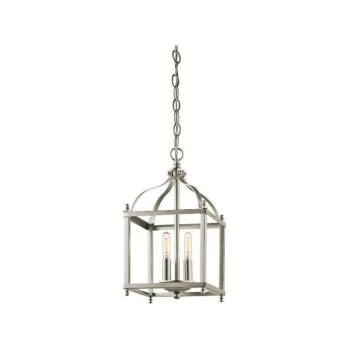 Image of Elstead - Larkin - 2 Light Small Ceiling Pendant Brushed Nickel, E14