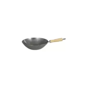 Image of Dexam - 27cm Lacquer Finish Carbon Steel Wok With Wooden Handle