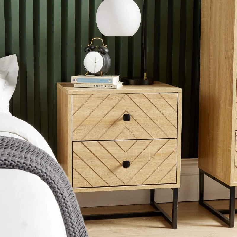 Image of Home Source Aztec 2 Drawer Bedside