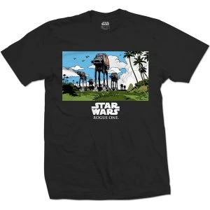Image of Star Wars - Rogue One AT-AT March Unisex Medium T-Shirt - Black