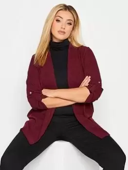 Image of Yours Textured Cardigan - Red, Size 18, Women