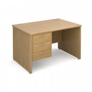 Image of Maestro 25 PL Straight Desk With 3 Drawer Pedestal 1200mm - OAK Panel