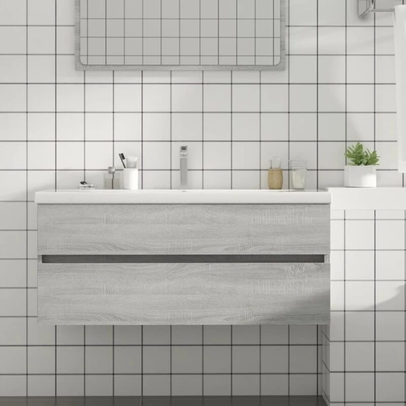 Image of VIDAXL Sink Cabinet Grey Sonoma 100x38.5x45cm Engineered Wood Vidaxl 8720286955154