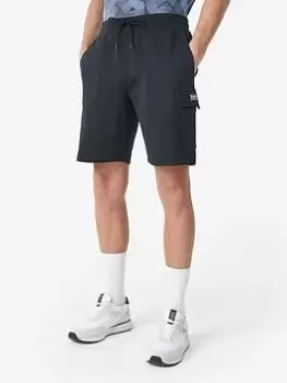 Image of Barbour International Voyager Jersey Cargo Shorts - Black, Size S, Men
