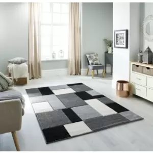 Image of Portland 8425 B 160cm x 230cm Rectangle - Grey and Black