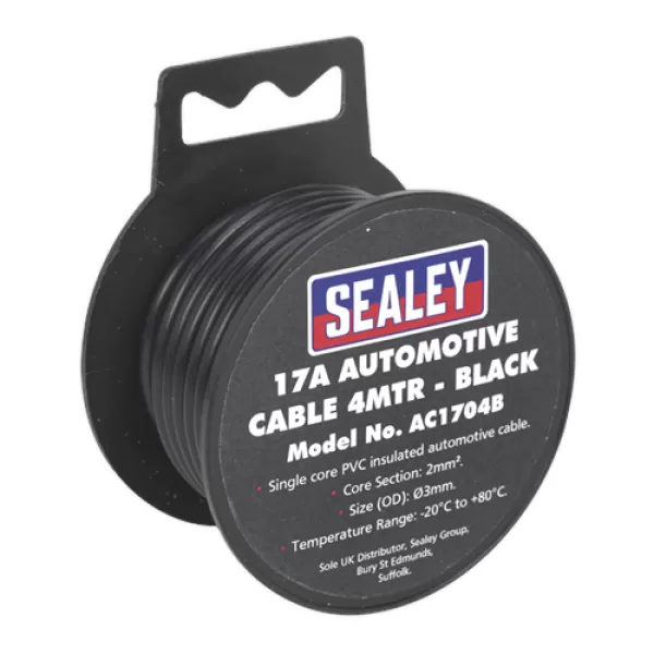 Image of Genuine SEALEY AC1704B Automotive Cable Thick Wall 17A 4mtr Black