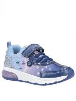 Image of Geox Girls Frozen Spaceclub Trainer, Blue, Size 1.5 Older