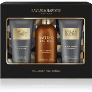 Image of Baylis & Harding Signature Mens Black Pepper & Ginseng Luxury Bathing Trio Gift Set