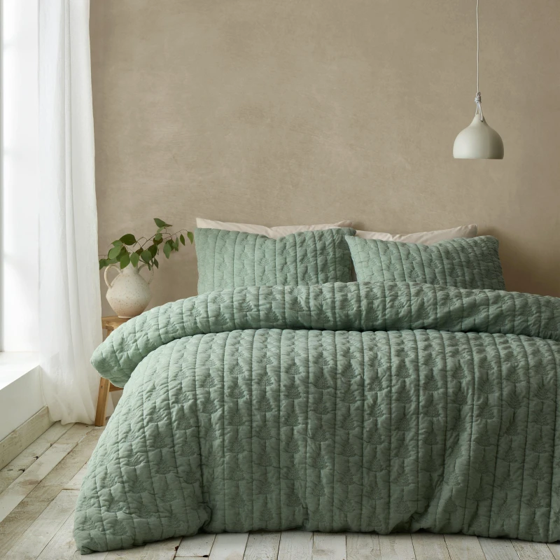 Image of Pineapple Elephant Tamba Leaf Pinsonic Duvet Cover Set Green unisex Double