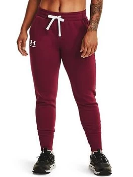 Image of Under Armour Rival Fleece Joggers - Red/White, Size S, Women