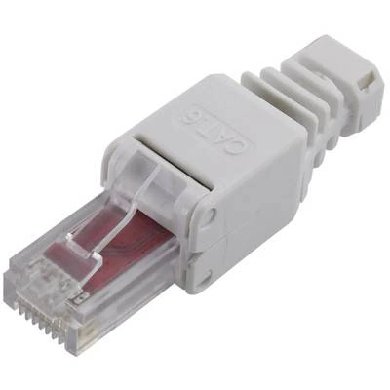 Image of TRU Components TRU COMPONENTS RJ45 connector, Cat 6 Plug, straight No. of pins (RJ) 8 Grey 1515263