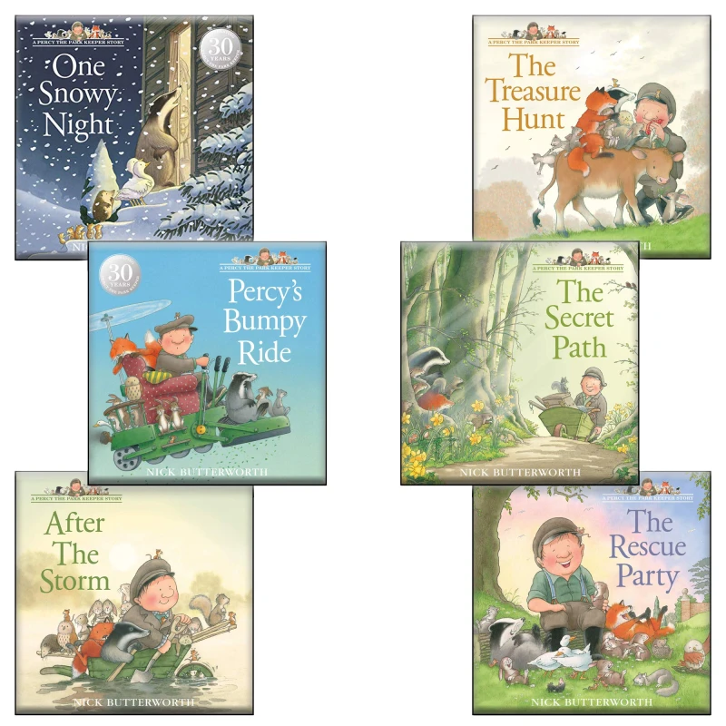 Image of Percy the Park Keeper Series 6 Book Set by Nick Butterworth Classic Animal Adventure for Kids Lets Buy Books Books
